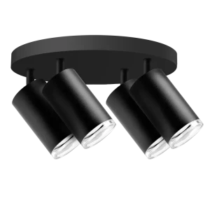 Czarny plafon TURYN 4xGU10 IP44 324733 Polux