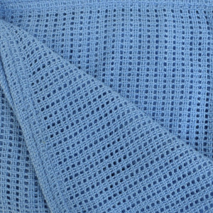Coloured Cellular Polyester Baby Blanket (Colour: Blue)