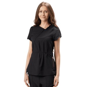 Kara Edit Novus Asymmetric Scrub Top (Clothing Size: XS, Colour: Black)