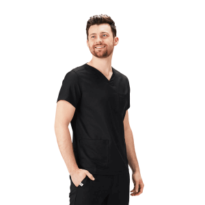 Kara Edit Utilis Men's Scrub Top (Clothing Size: XS, Colour: Black)