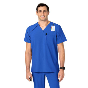 RENEW Men's EZ Zip Scrub Top (Clothing Size: L, Colour: Royal blue)
