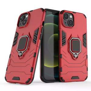 iPhone 13 Ring Houder Hoesje - Hard Kunststof - Rood telefoonhoesje - Mobiq Hybride Ring Case