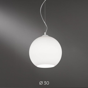 Perenz Ufo 6476b – Lampada A Sospensione In Vetro Soffiato Bianco Satinato Ø30 Cm