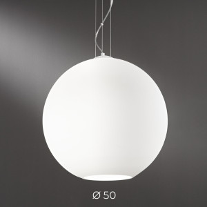 Perenz Ufo 8548b – Lampada A Sospensione In Vetro Soffiato Bianco Satinato Ø50 Cm