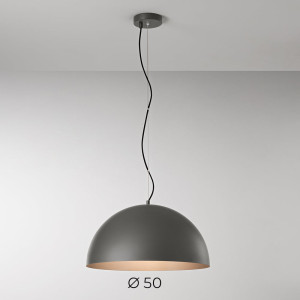 Perenz Steel 8560gr – Sospensione Cupola Ø50 Cm In Metallo Grigio / Marrone Metallizzato