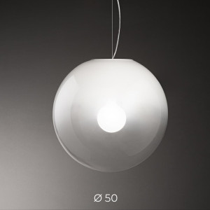 Perenz Moon 8500b – Lampada A Sospensione In Vetro Soffiato Bianco Sfumato Ø50 Cm