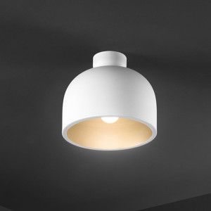 Perenz Yelmo 8398b – Plafoniera A Soffitto In Metallo Bicolore Bianco / Oro