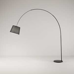 Perenz Arche 8415n – Lampada Da Terra Ad Arco Con Paralume Nero