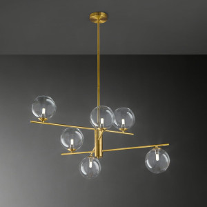Perenz Pyrex 8514ob – Lampadario Orientabile Con 6 Sfere In Vetro Trasparente