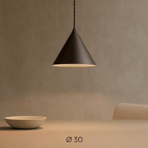 Perenz Iconic 8404gr – Sospensione Cono In Metallo Grigio E Marrone Metallizzato Ø30 Cm