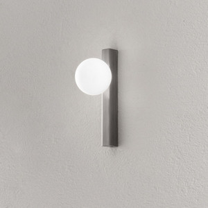 Perenz Snooky 8478gr – Plafoniera Moderna L. 27 Cm In Metallo Grigio Titanio E Vetro Soffiato