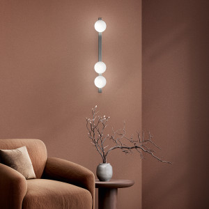 Perenz Snooky 8480gr – Plafoniera Moderna L. 60 Cm In Metallo Grigio Titanio E Vetri Soffiati