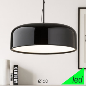 Perenz Velia 8449n – Sospensione Led Moderna In Metallo Nero Lucido Ø 60 Cm