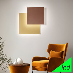 Perenz Post 8458or – Plafoniera Led 48w Da Parete/soffitto In Metallo Oro + Marrone