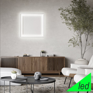 Perenz Panel 8430blc – Plafoniera Led Moderna L. 50 Cm Bianco Opaco