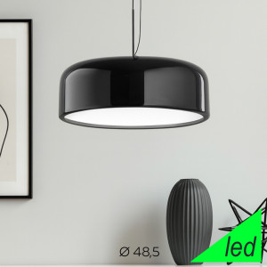 Perenz Velia 8448n – Sospensione Led Moderna In Metallo Nero Lucido Ø 48