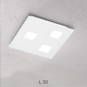 Perenz Pixel 8008 B – Plafoniera Moderna Gx53 Bianco Opaco, L.30 Cm