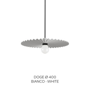 Linea Light Doge Ca022awhezz – Sospensione Moderna In Metallo Texturizzato Bianco Ø 40 Cm