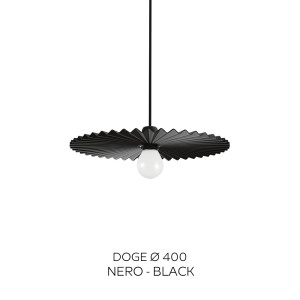 Linea Light Doge Ca022abbezz – Sospensione Moderna In Metallo Texturizzato Nero Ø 40 Cm