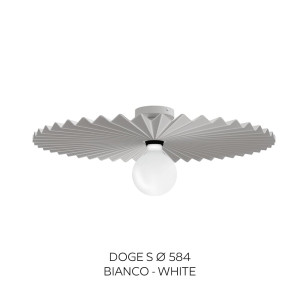 Linea Light Doge Ca023awhezz – Plafoniera A Parete E Soffitto Moderna In Metallo Bianco Ø 58 Cm