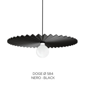 Linea Light Doge Ca021abbezz – Sospensione Moderna In Metallo Texturizzato Nero Ø 58,4 Cm