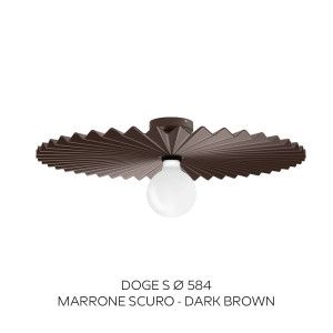 Linea Light Doge Ca023adbezz – Plafoniera A Parete E Soffitto Moderna In Metallo Marrone Scuro Ø 58 Cm