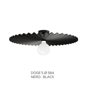 Linea Light Doge Ca023abbezz – Plafoniera A Parete E Soffitto Moderna In Metallo Nero Ø 58 Cm