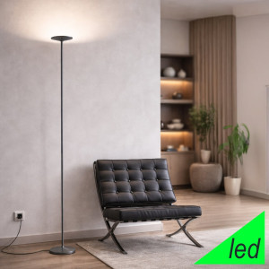 Linea Light Poe Fl 8348 – Piantana Led Moderna In Metallo Texturizzato Grigio