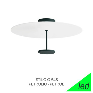Linea Light Stilo Ca084dgbwdi – Plafoniera Moderna Led 24w In Metallo Petrolio Ø 54 Cm