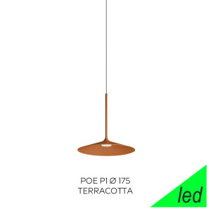 Linea Light Poe P1 8354 – Mini Sospensione Led Moderna In Metallo Texturizzato Terracotta Ø 17,5 Cm