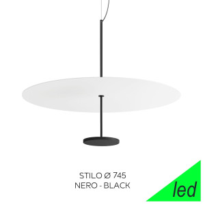 Linea Light Stilo Ca088dbbwdi – Sospensione Moderna Led 35w Metallo Nero Ø 74 Cm