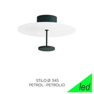 Linea Light Stilo Ca083dgbwdi – Plafoniera Moderna Led 15w Metallo Verde Petrolio Ø 34,5 Cm