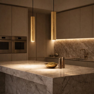 Ideal Lux Look - Sospensione Cilindro In Metallo Foglia Oro Gu10