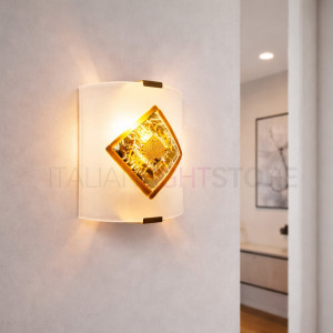 Savana Applique Moderna In Vetro Di Murano Oro Ambra Marrone