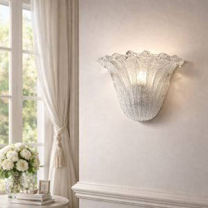 Casanova Applique Vetro Granigliato Cristallo Stile Veneziano