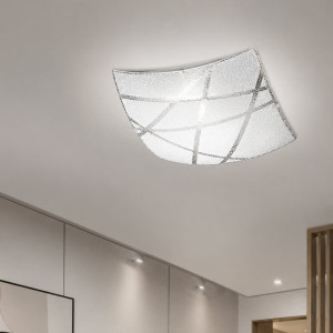Rain Plafoniera Led A Soffitto Vetro 30x30