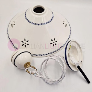 Massarosa Lampada A Sospensione In Ceramica Decorata Ø30 Cm