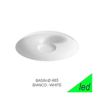 Linea Light Basin Ca050dwhwdi – Plafoniera Led Moderna Bianca Ø48,3 Cm 3000k