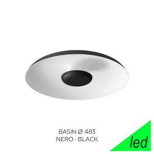 Linea Light Basin Ca050dbbwdi – Plafoniera Led Moderna Ø 48,3 Cm Nero
