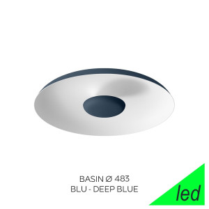 Linea Light Basin Ca050dluwdi – Plafoniera Led Moderna Blu Scuro Ø 48,3 Cm 3000k