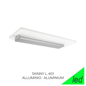 Linea Light Skinny 7909 – Applique Mensola Led Moderna Ip44, 40 Cm Alluminio Anodizzato