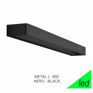 Linea Light Metal 90334 – Applique Led Da Parete Moderna Nera 65 Cm 3000k