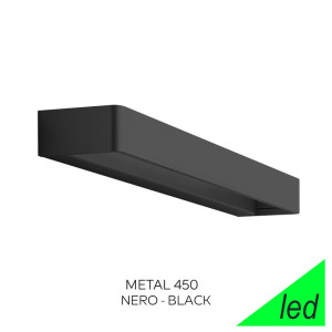 Linea Light Metal 90333 – Applique Led Da Parete Moderna Nera 45 Cm 3000k