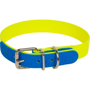 Farm-Land Hundehalsband, robust und wasserfest Signalgelb/Blau 55