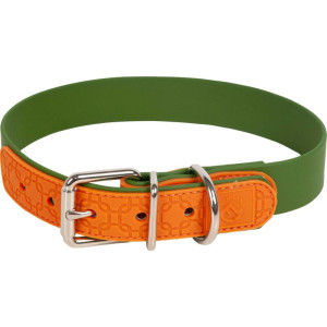 Farm-Land Hundehalsband, robust und wasserfest Oliv/Orange 45