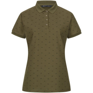 Blaser Damen Allover Polo Shirt dunkel oliv/schwarz-44