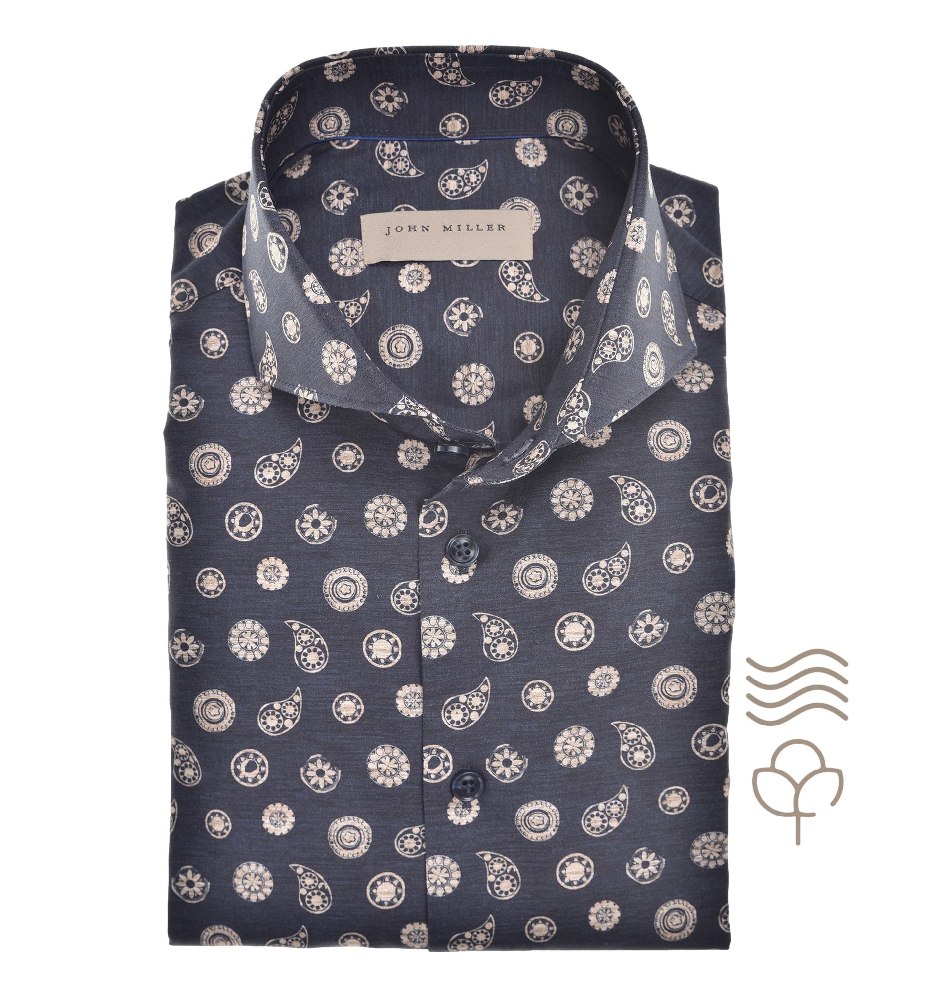 John Miller Overhemd Vintage Vibes Donker Blauw / male