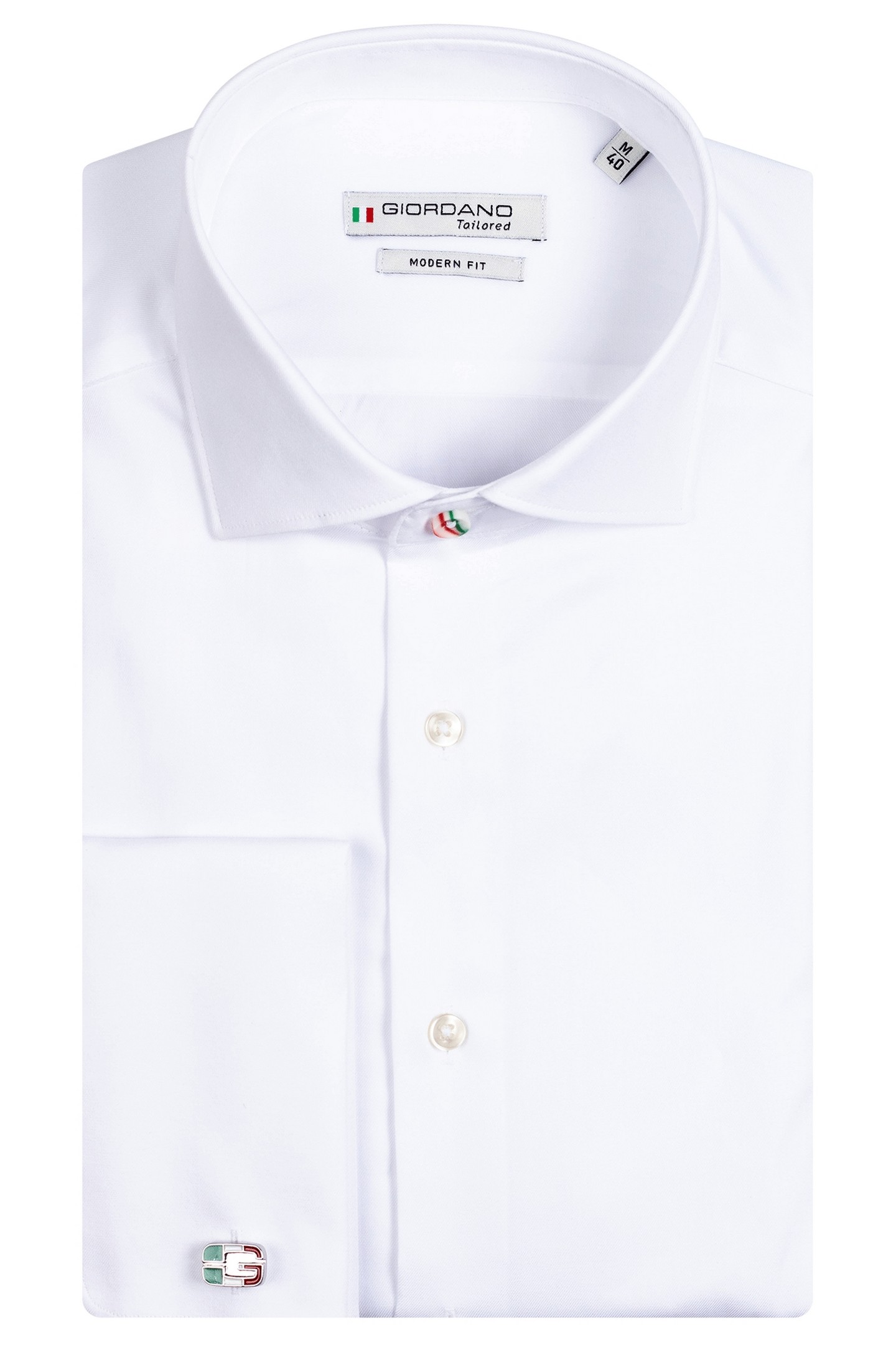 Giordano Overhemd Dress French Cuff G Logo Cufflinks Twill Wit / male