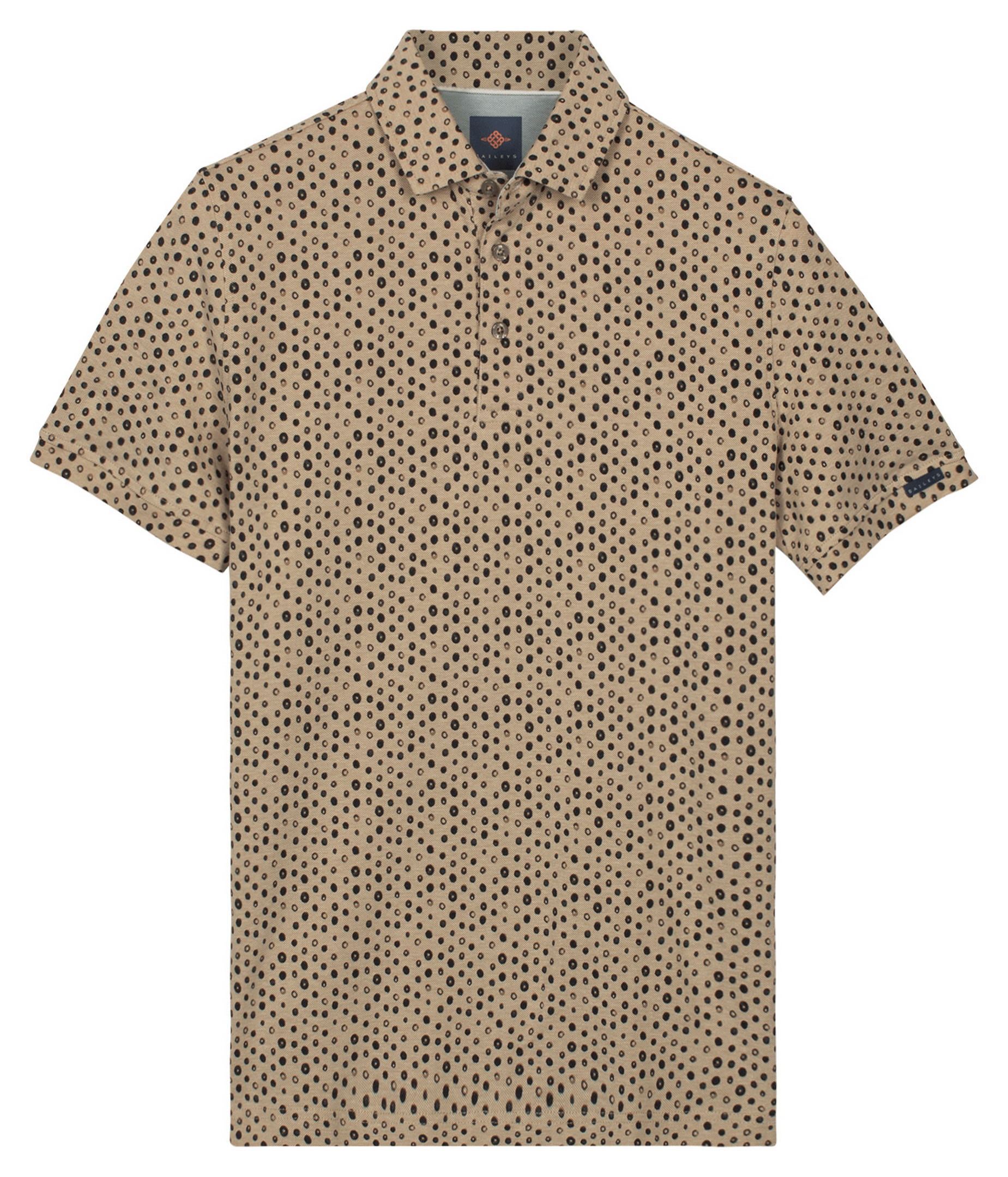 Baileys Polo Two-Tone Piqué 3-Colored Dots Zand / male