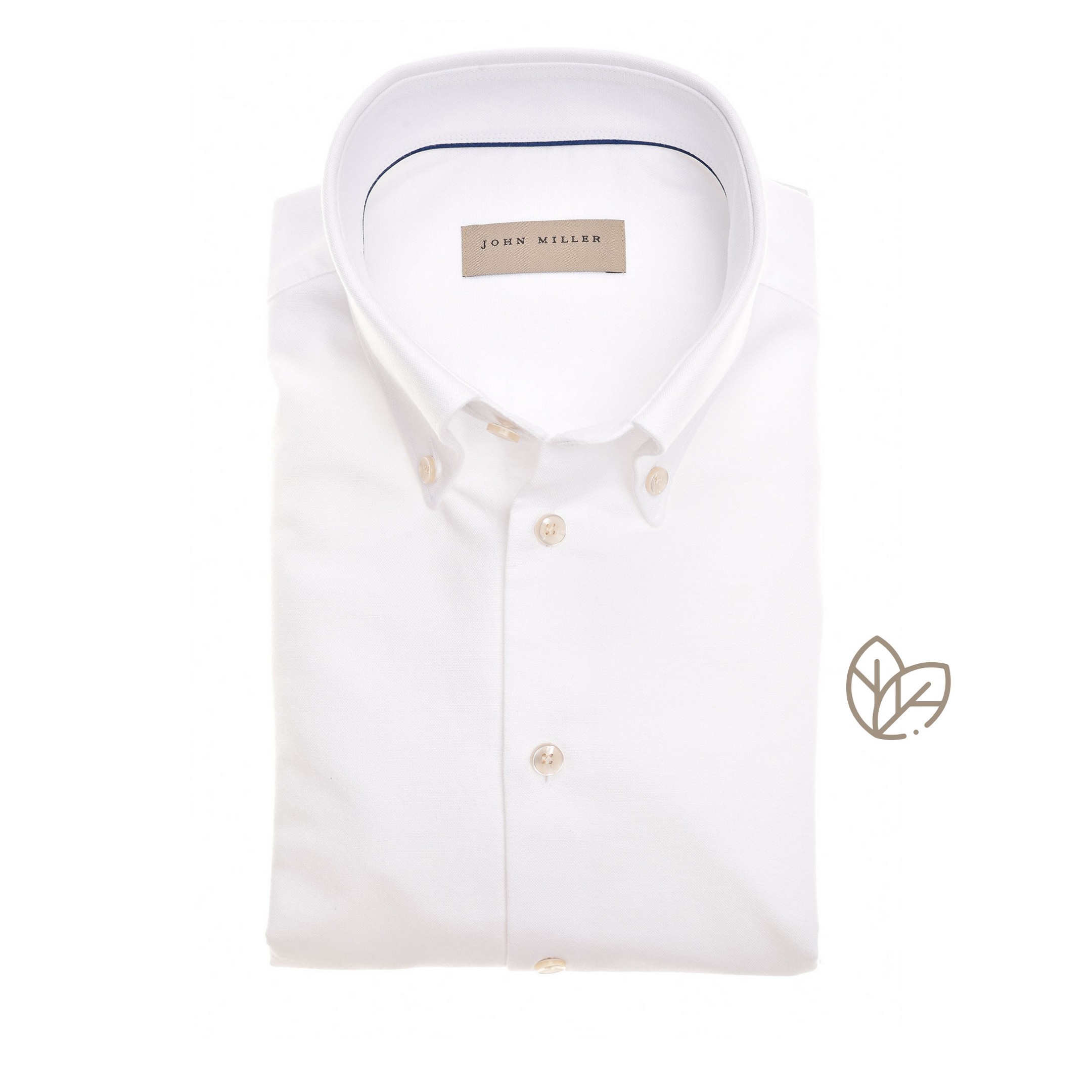 John Miller Overhemd Slim Button-Down Pure Cotton Wit / male